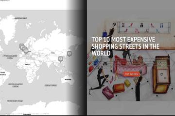 El top 10 de las calles de moda más costosas en el mundo en un mapa interactivo