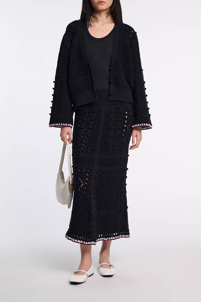 V-neck cardigan with crochet trim | dorothee schumacher