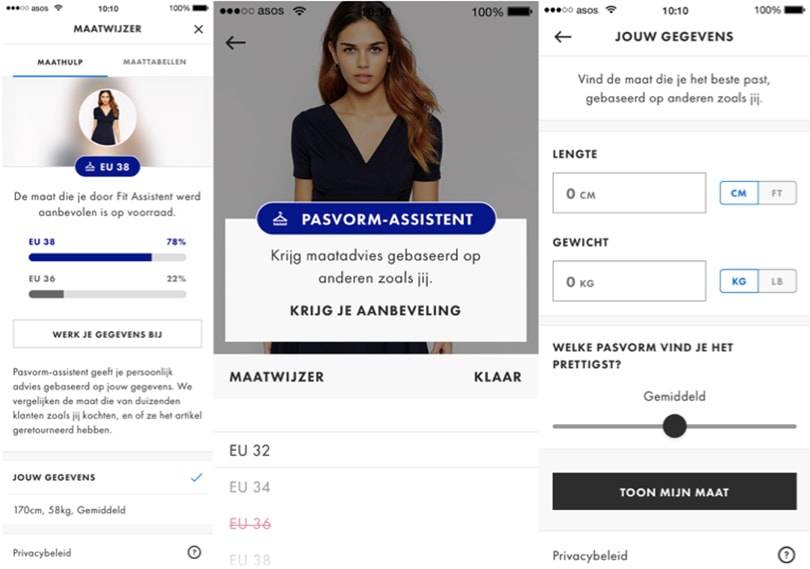 Asos lanceert online pasvorm-tool