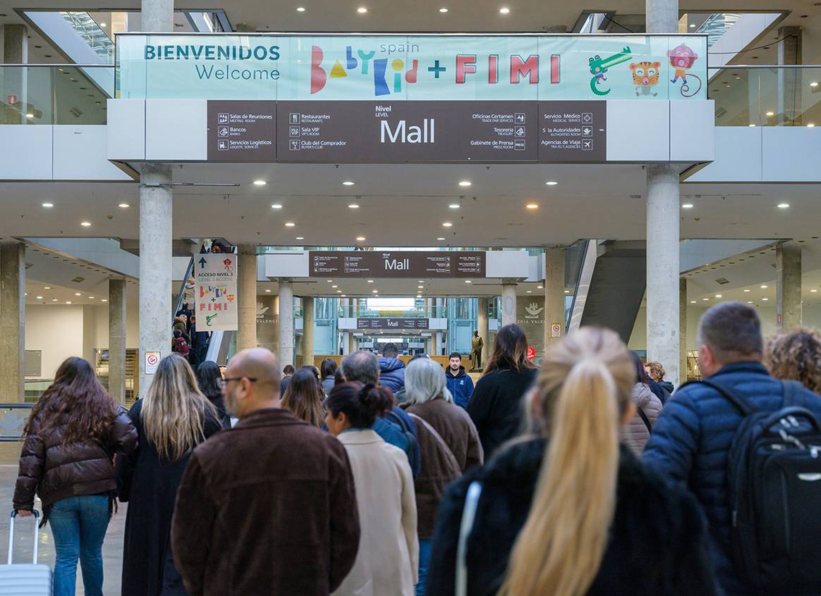 Interior del recinto ferial de Feria Valencia durante la pasada edición de Babykid Spain + FIMI de enero de 2023.