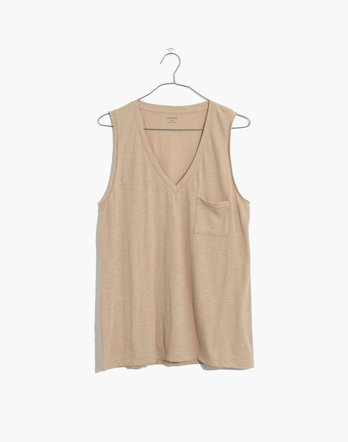Whisper Cotton V-Neck Pocket Tank | Madewell