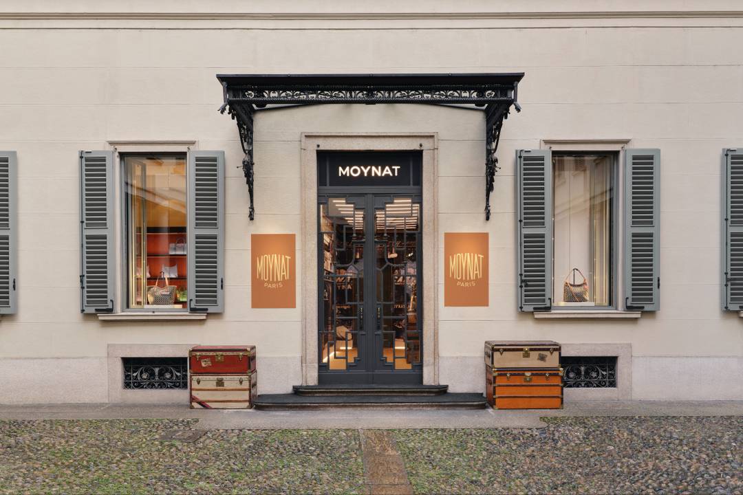 Boutique Moynat, via Monte Napoleone 3 a Milano.