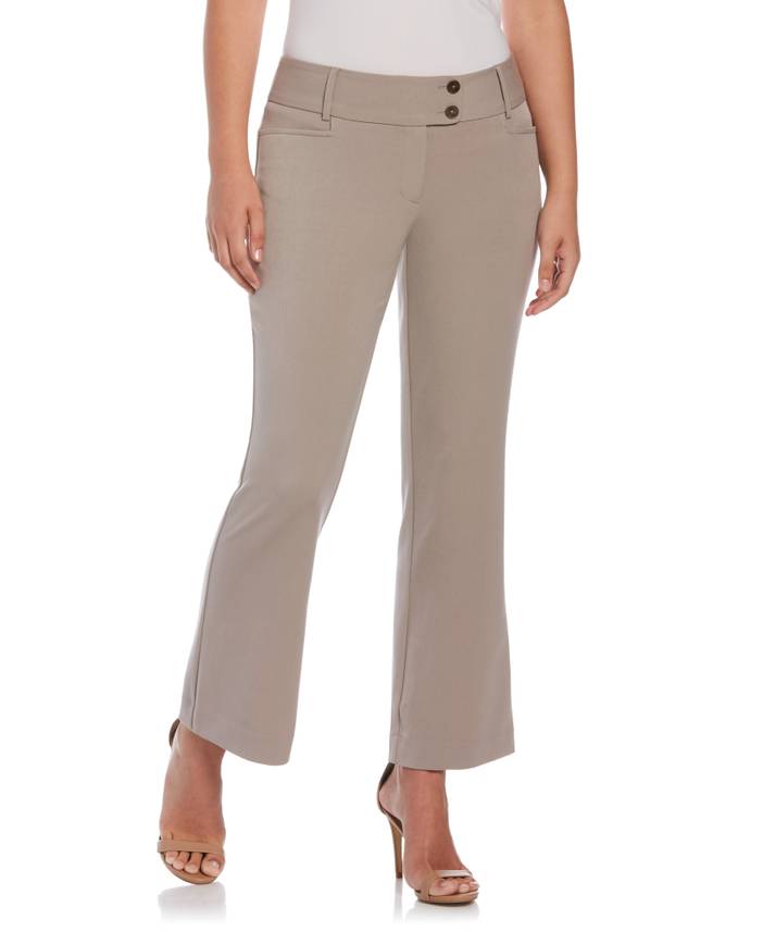 Women's Gabardine Bootcut Pants Short - Curvy Fit, Plus Size | Rafaella
