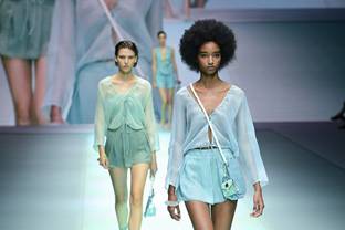 Audience back as Armani celebrates Emporio's 40th
