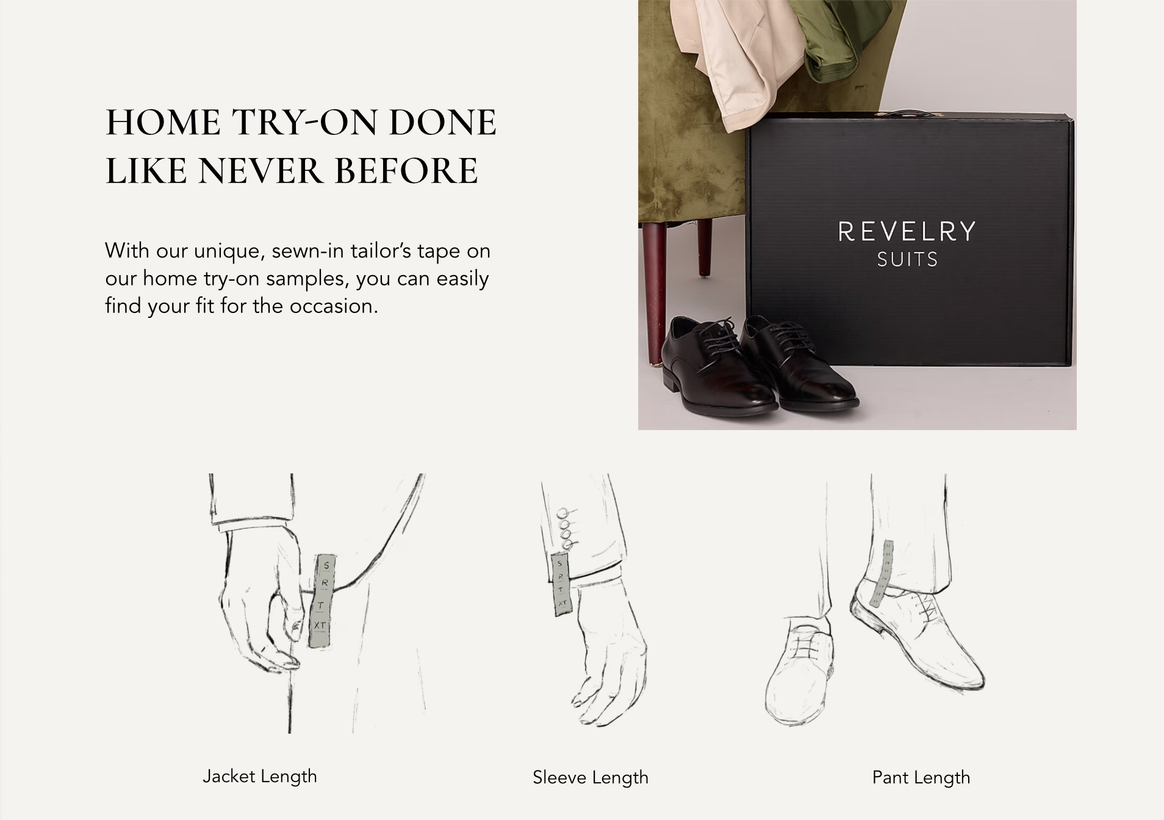 Revelry menswear collection - try-on at home