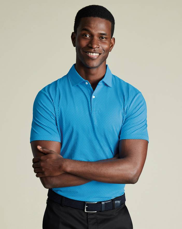 Men's Charles Tyrwhitt Performance Geo Print Polo Shirt | Charles Tyrwhitt