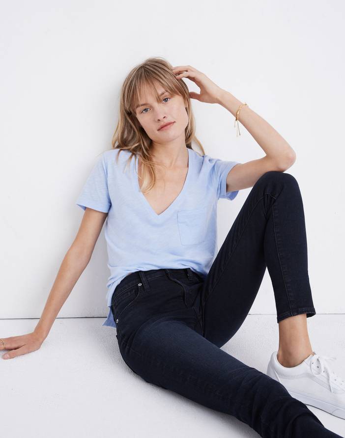 Whisper Cotton V-Neck Pocket Tee | Madewell