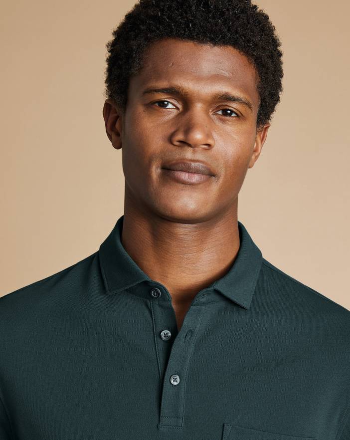 Men's Charles Tyrwhitt Long Sleeve Pique Polo Shirt | Charles Tyrwhitt