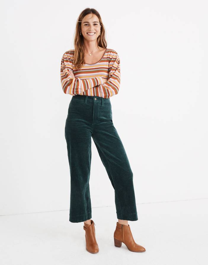 Slim Emmett Wide-Leg Crop Pants: Corduroy Edition | Madewell