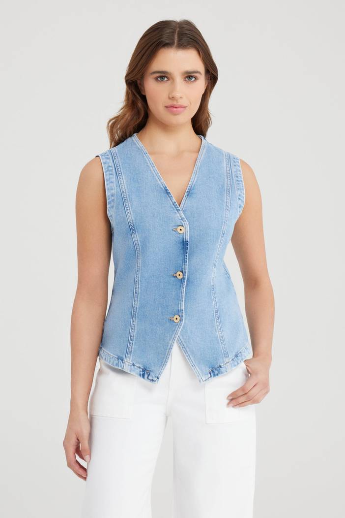 Pixie Denim Vest Light Blue | Cup of Joe (COJ) denim