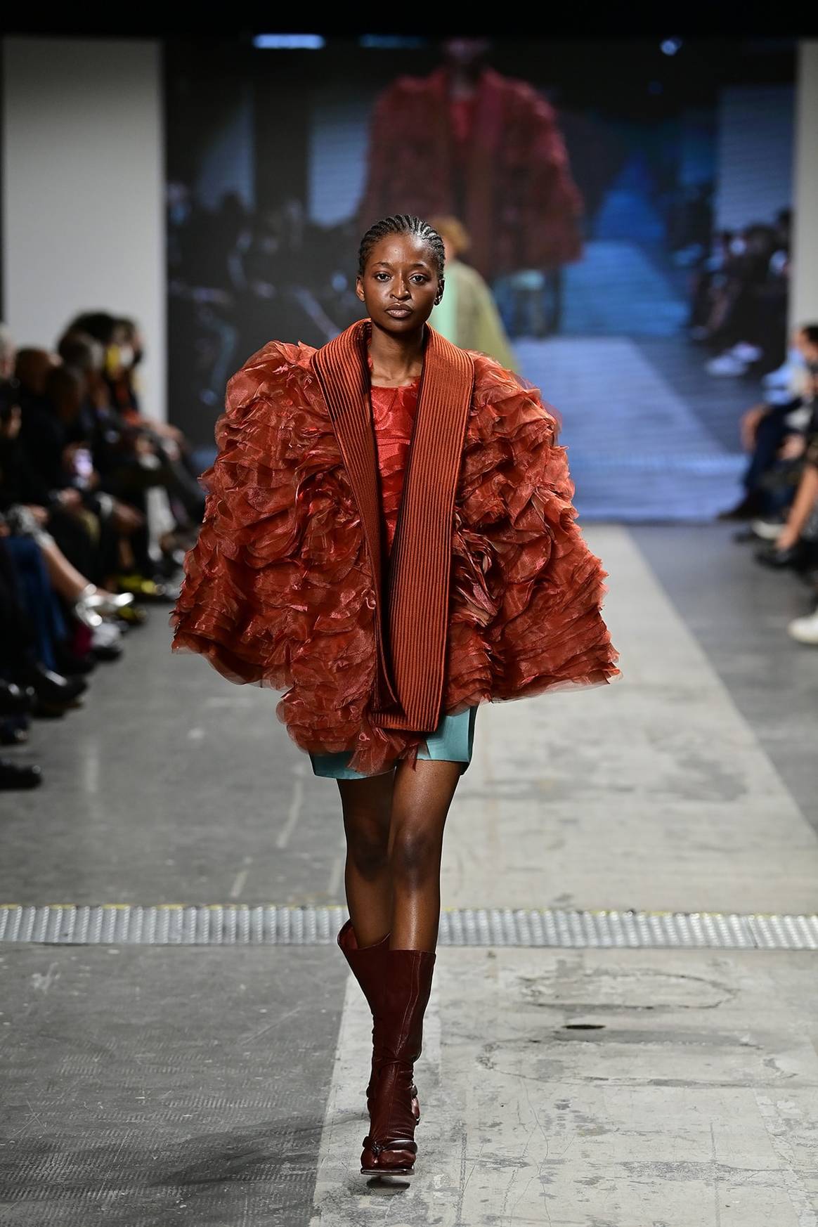 Students of Accademia Costume & Moda show designs during Fashion Graduate Italia