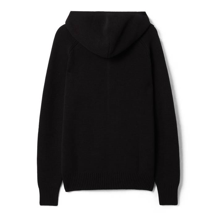 Milano Knit Full Zip Hoody-Jet Black | MA.STRUM 