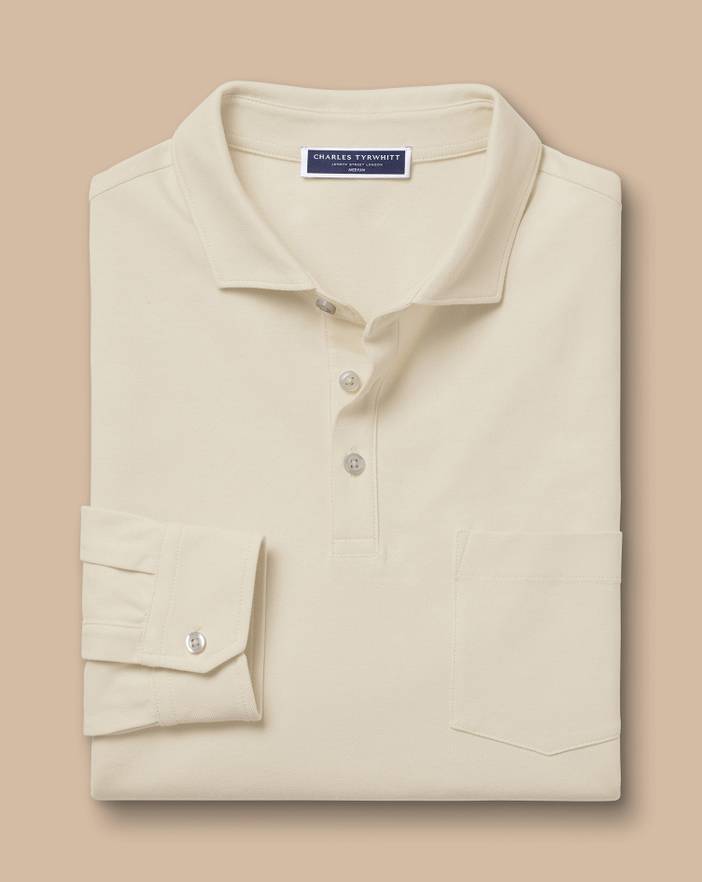 Men's Charles Tyrwhitt Long Sleeve Pique Polo Shirt | Charles Tyrwhitt