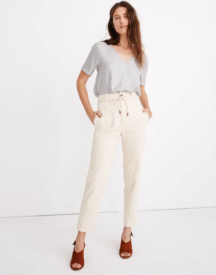 Tie-Waist Tapered Pants | Madewell