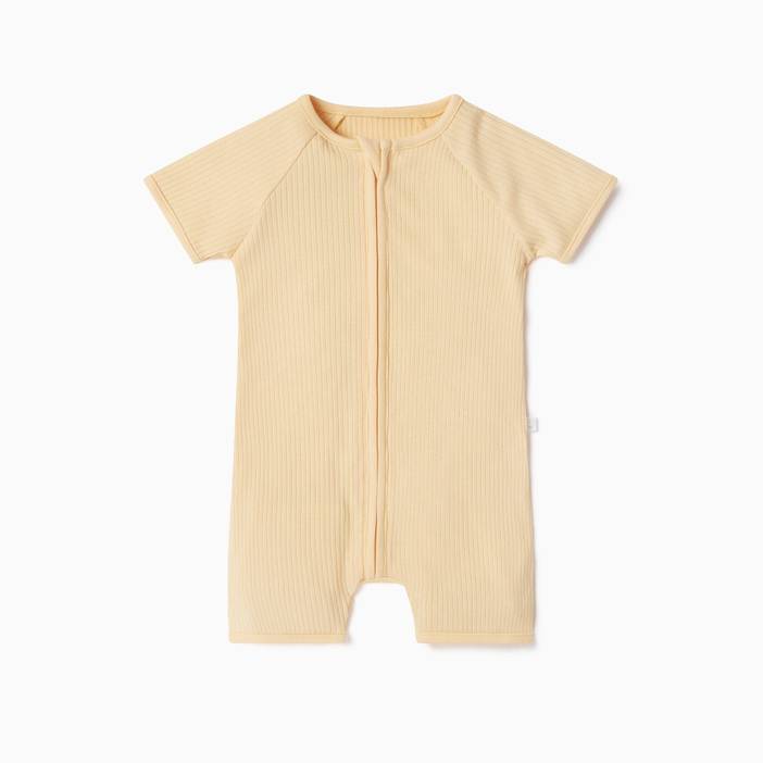 Ribbed Zip Summer Baby Sleepsuit, Baby Boy/Baby Girl, Green, Allergy Friendly Organic Cotton | Mori