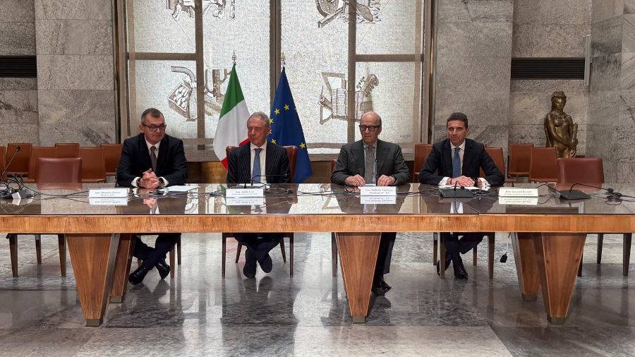 Da sinistra Maurizio Danese, Adolfo Urso, Raffaello Napoleone, Giovanni Bozzetti