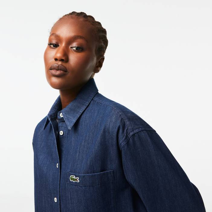 Damen Lacoste Bluse aus Baumwoll-Denim | Lacoste