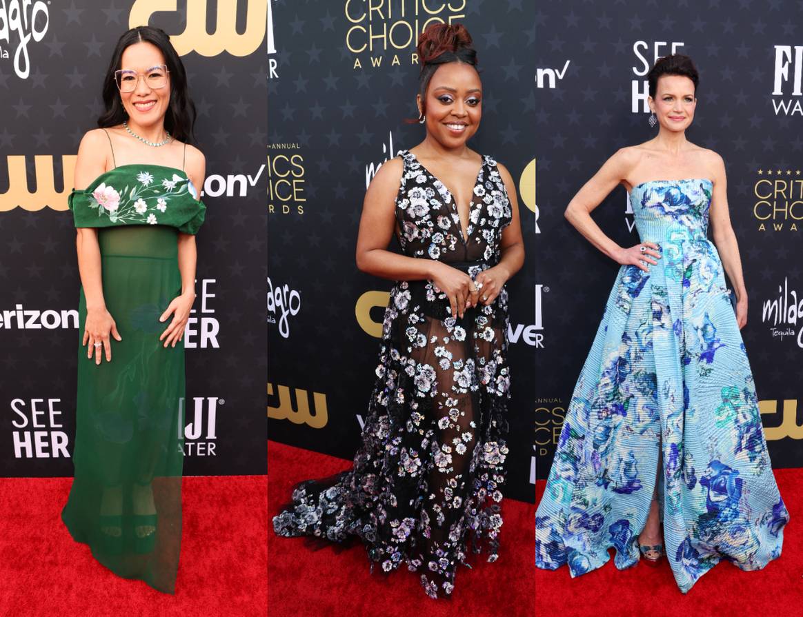 Ali Wong, Quinta Brunson and Carla Gugino at The 29th Critics' Choice Awards in Santa Monica, Calif., on Jan. 14.