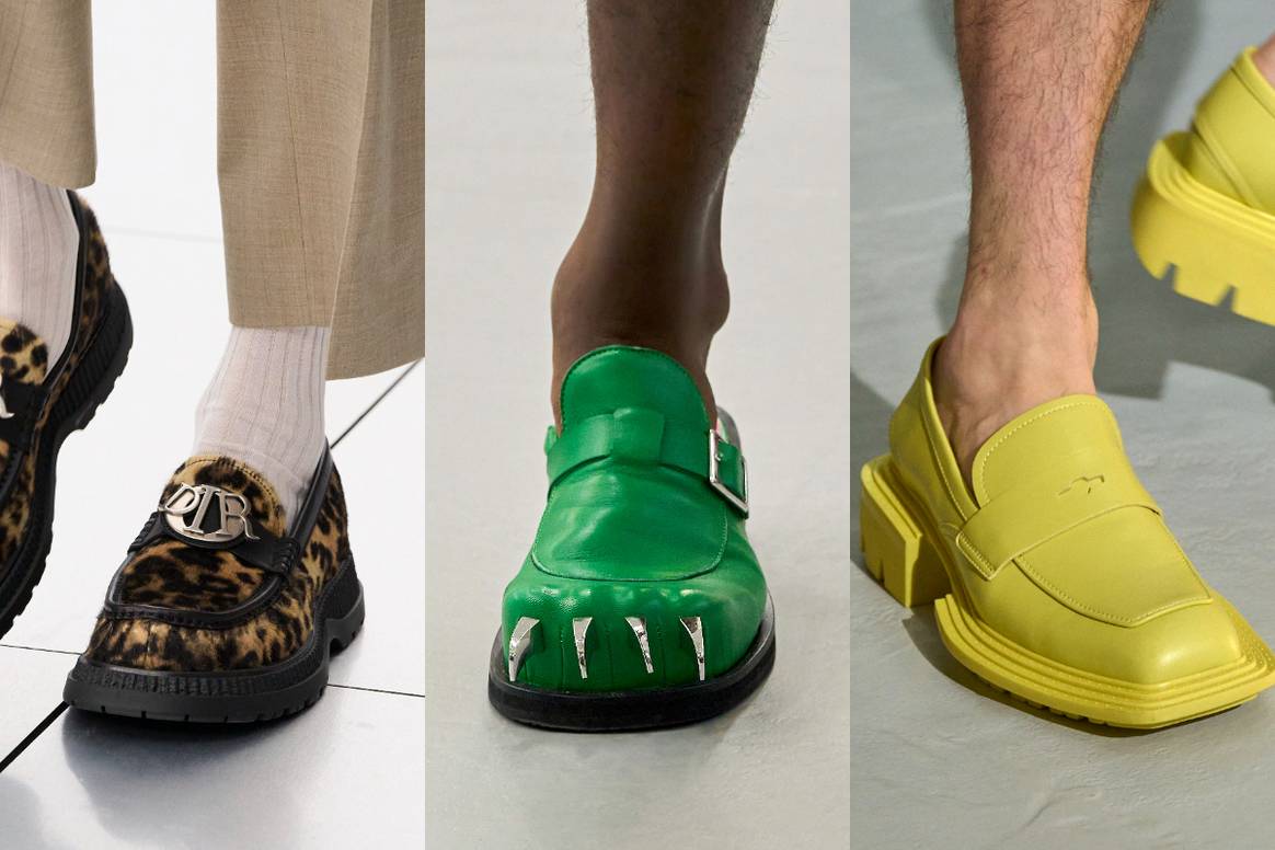 SS24 men's footwear trends. (From left) Dior, Charles Loverboy Jeffrey
and LGN Louis Gabriel Nouchi.