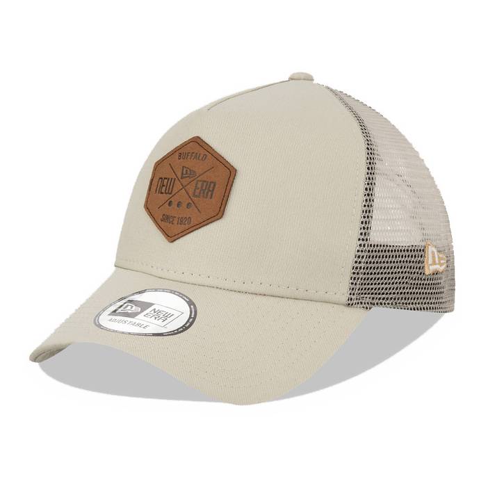 New Era Patch Stone A-Frame Trucker Cap adult unisex Cream adult unisex Cream adult unisex Cream adult unisex Cream adult unisex Cream adult u | new era