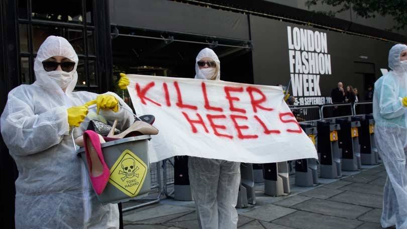 Anti-fur protesters take London Fashion Week by storm