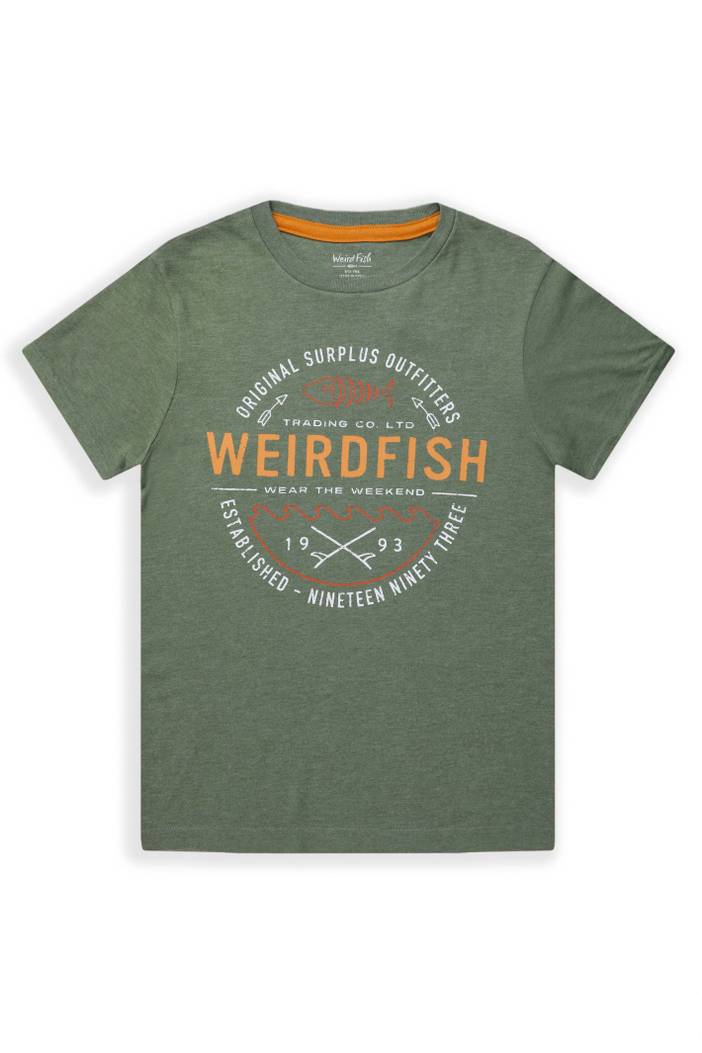 Ripple Kids Eco Graphic T-Shirt Army | Weird Fish