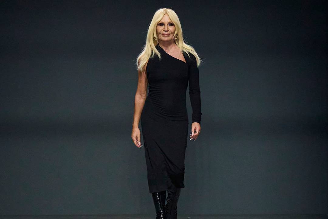 Donatella Versace at Versace's SS23 show.