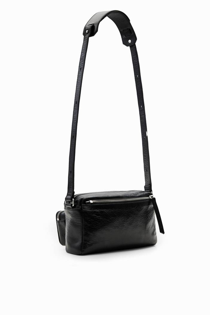 Small pockets leather crossbody bag | Desigual