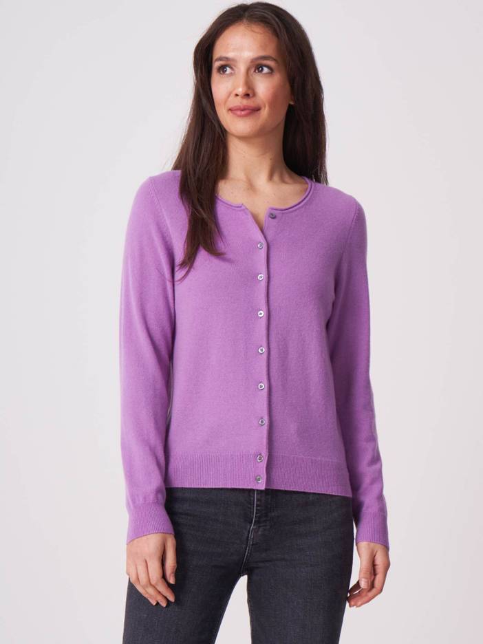 Basic fijngebreid vest met ronde hals van biologisch cashmere | Repeat Cashmere