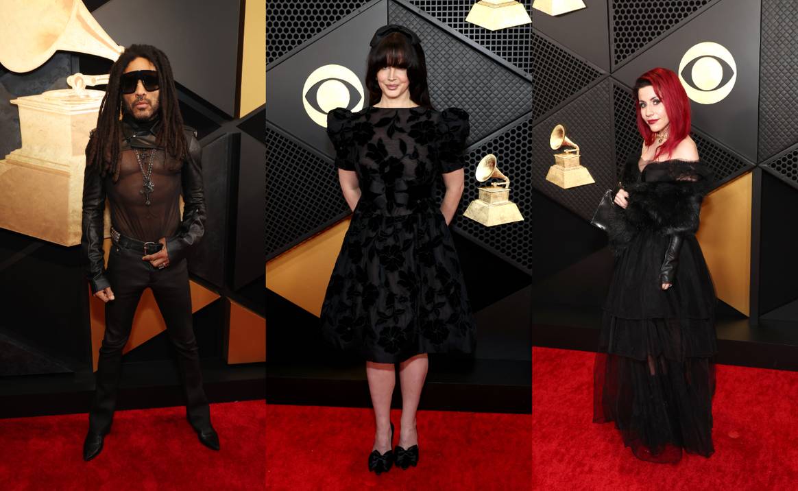 Lenny Kravitz in Rick Owens, Lana Del Rey and Sandra Powers.