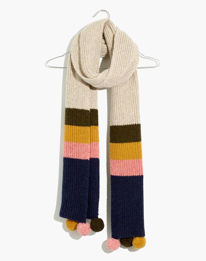 Striped Pom-Pom Scarf | Madewell