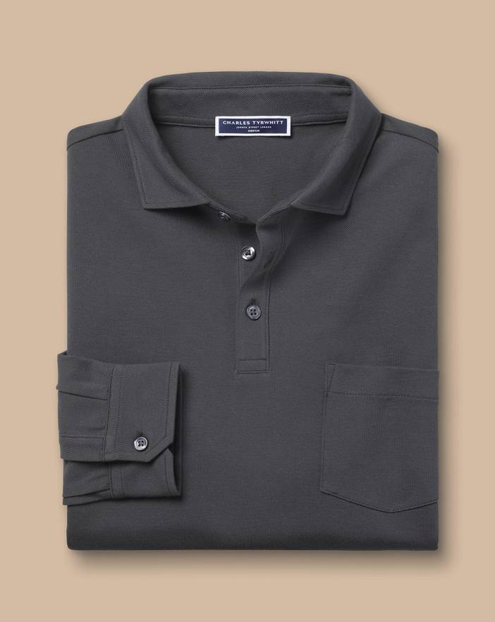 Men's Charles Tyrwhitt Long Sleeve Pique Polo Shirt | Charles Tyrwhitt