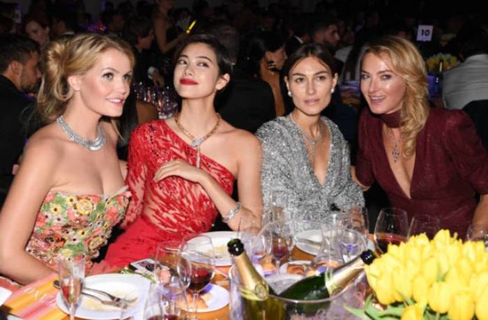 Stars shine in BVLGARI at the Amfar Gala dinner during the Milan Fashion Week