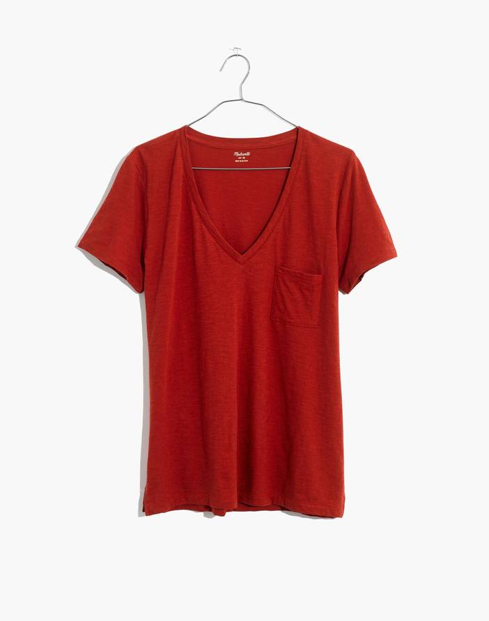 Whisper Cotton V-Neck Pocket Tee | Madewell