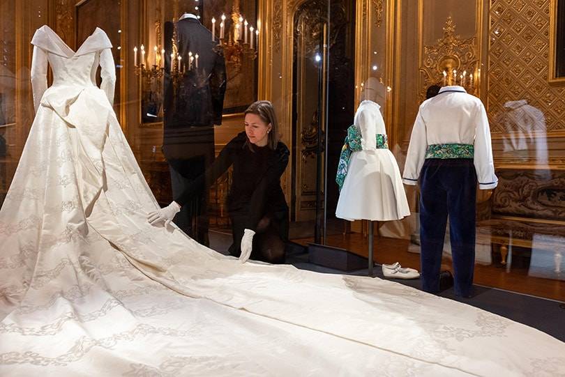 Princess Eugenie’s wedding dress goes on display