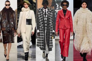 New York FW24– Key Colors and Fabrics: red, brown and lots of fluff