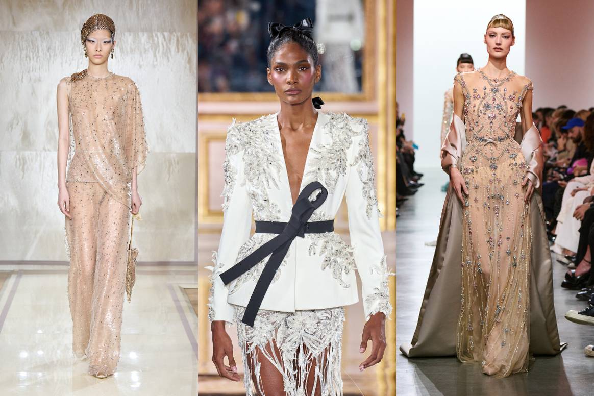 (De izq. a dch.) Armani Privé, Zuhair Murad y Elie Saab Spring Summer 2025, Haute Couture