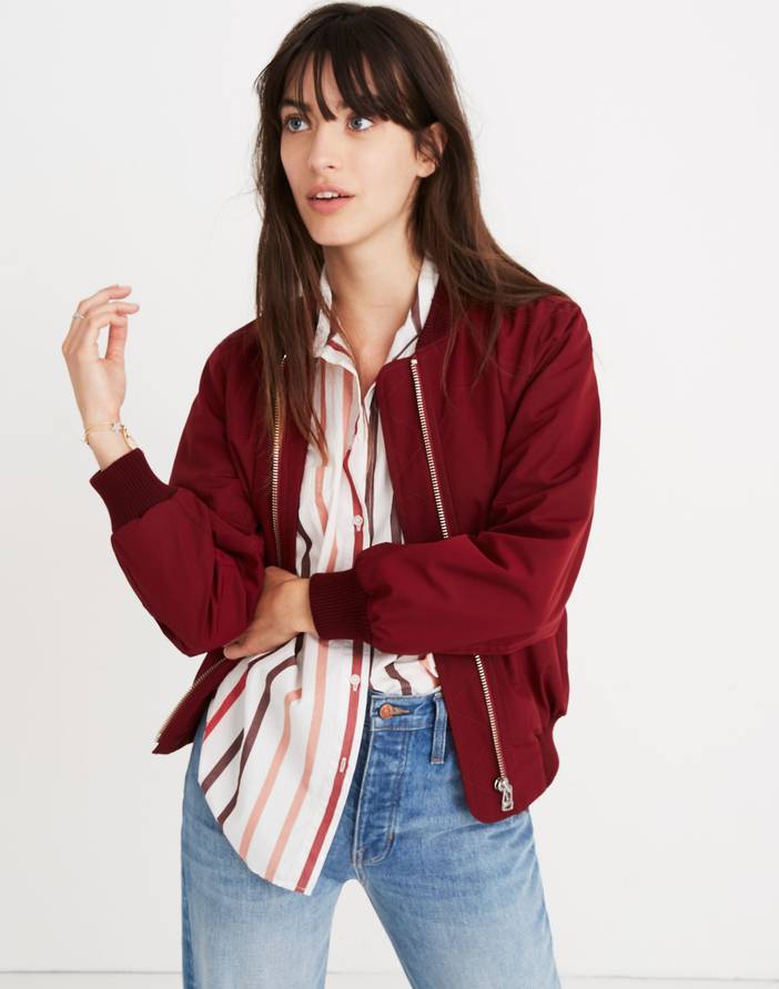 Side-Zip Bomber Jacket | Madewell