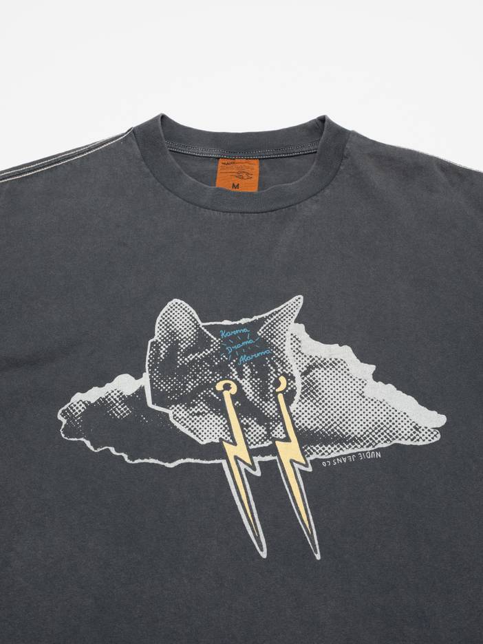 Koffe Karma Kat T-Shirt Antracite Men's Organic T-shirts X Small Sustainable Clothing | Nudie Jeans