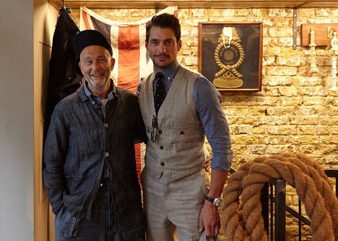 Nigel Cabourn (left) with David Gandy.
