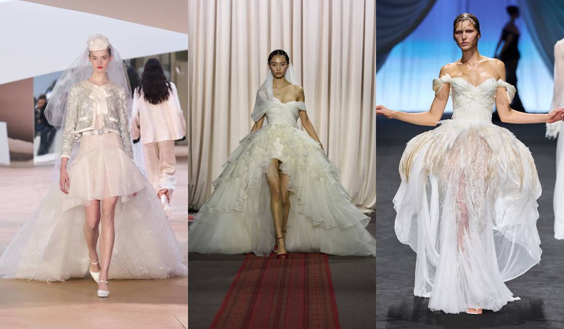 (De izq. a dch.) Chanel, Giambattista Valli y Jean Paul Gaultier Spring Summer 2025, Haute Couture