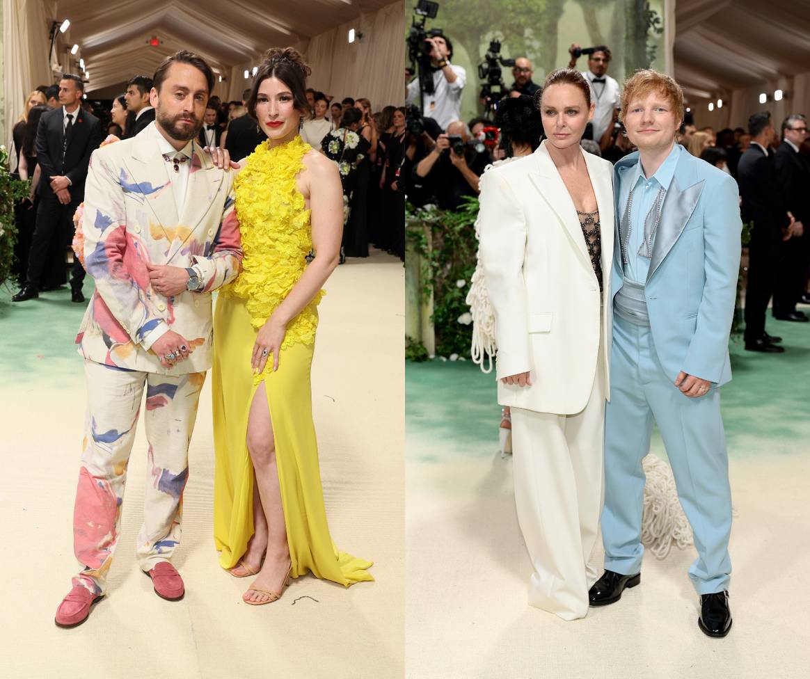 Kieran Culkin with wife Jazz Charton and Stella McCartney with Ed Sheeran.