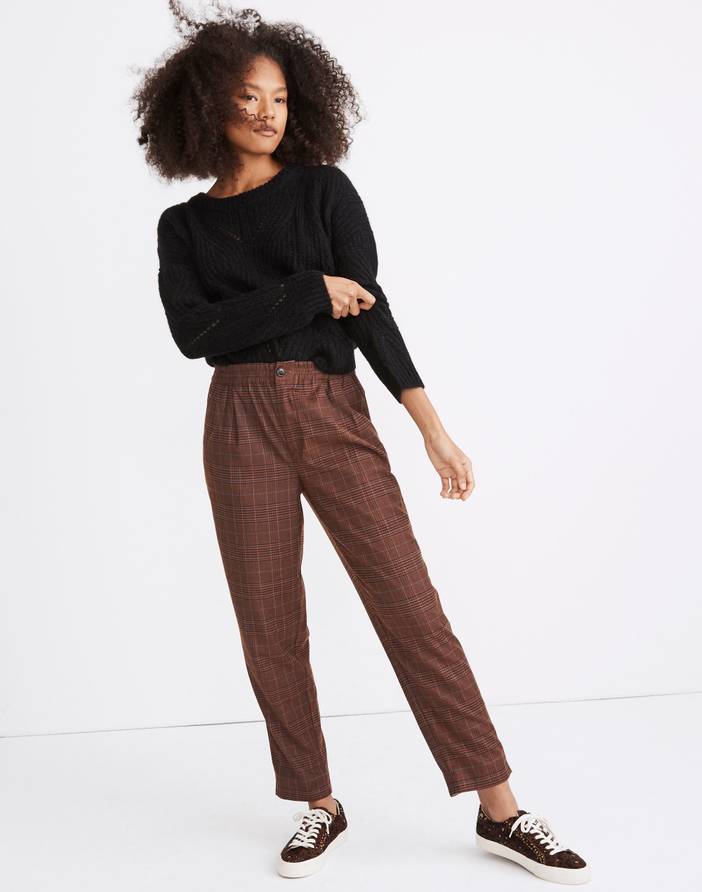 Plaid Flannel Track Trousers | Madewell