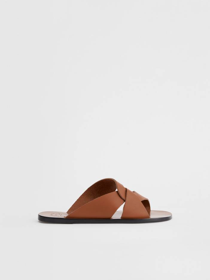 Allai Brandy Leather Flat sandals | ATP Atelier