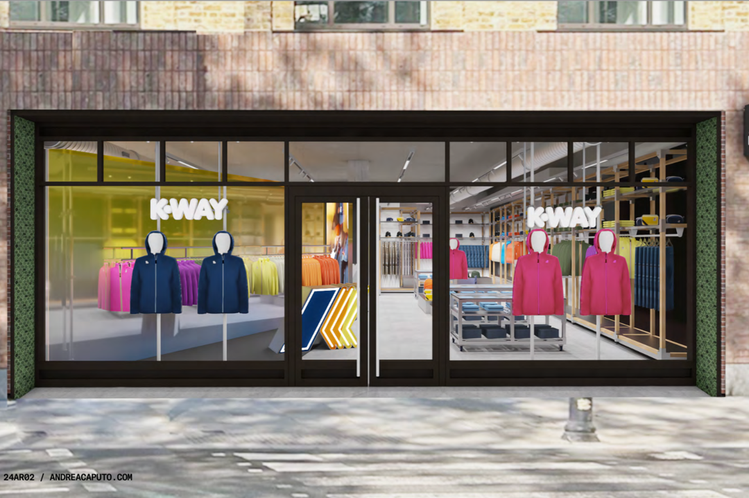 K-Way London flagship store render.