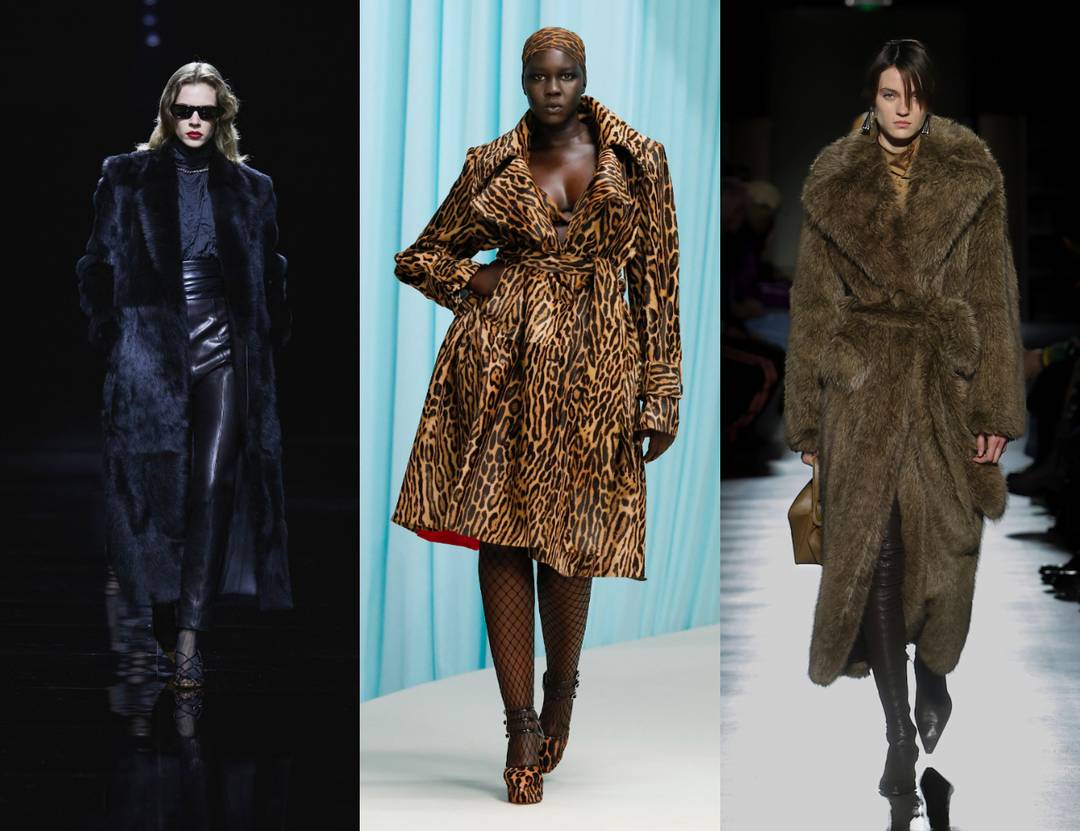 Mob Wife looks van Khaite FW24, Nina Ricci SS24 en Kenzo FW24.