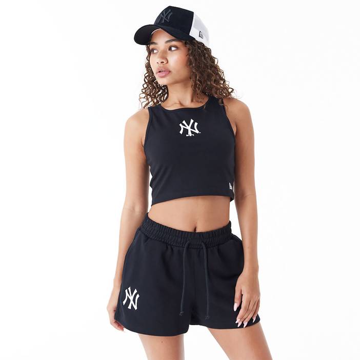 New York Yankees Womens MLB Lifestyle Black Crop Tank Top newera adult female Black newera adult female Black newera adult female Black newera adult f | new era