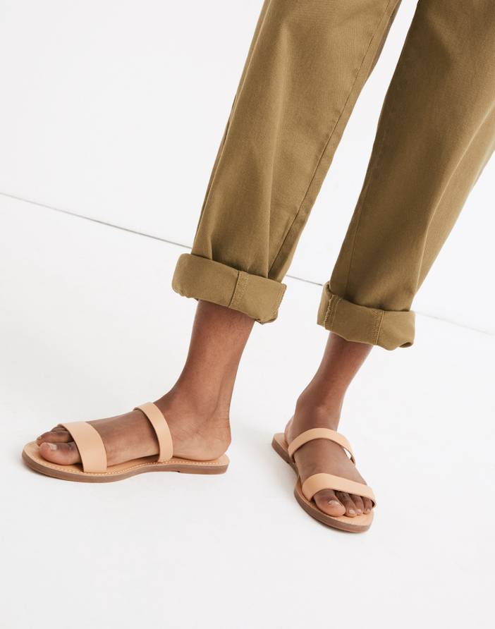 The Boardwalk Double-Strap Slide Sandal in Leather | Madewell