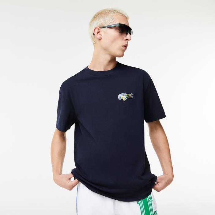 Herren Lacoste T-Shirt mit Comic-Aufnäher | Lacoste