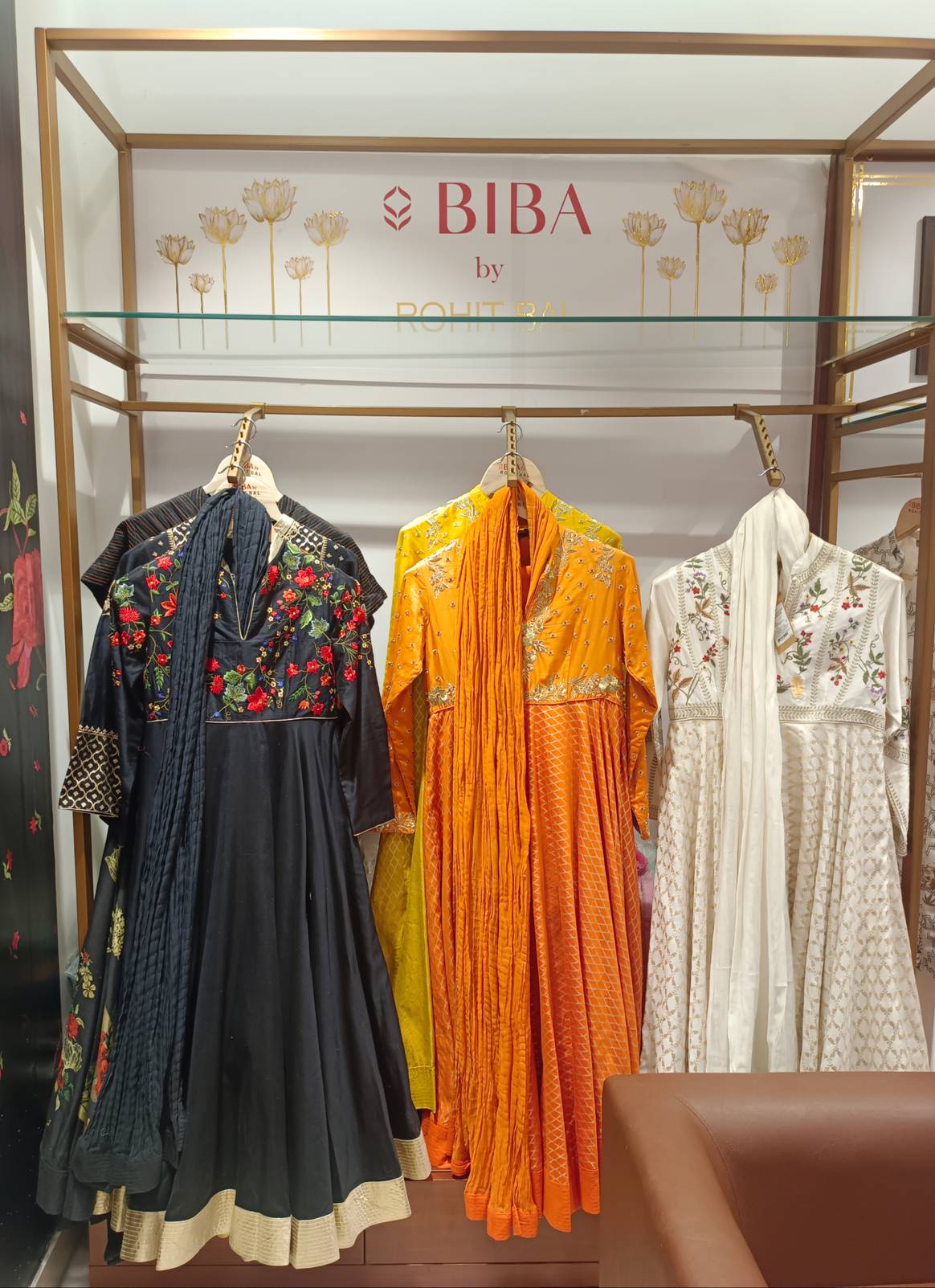 Embroidered creations of the ready-to-wear line Biba by Rohit Bal.